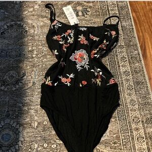 BRAND NEW NEVER WORN floral mesh bodysuit